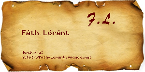 Fáth Lóránt névjegykártya