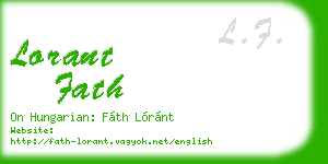 lorant fath business card