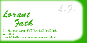 lorant fath business card